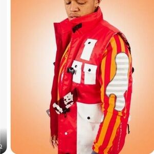 Utility puffer vest in red by The Hideout Clothing Co Size Small